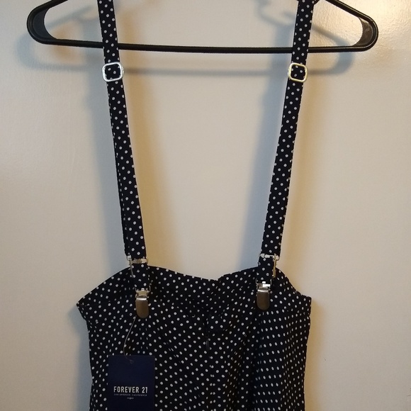 Navy overall skirt with suspenders NWT - Picture 3 of 4